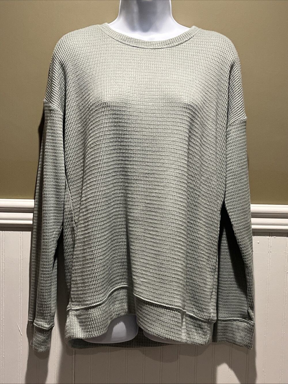 Sonoma NWT Women’s Super Soft Crewneck Sage Green M Thermal Top Shirt LS